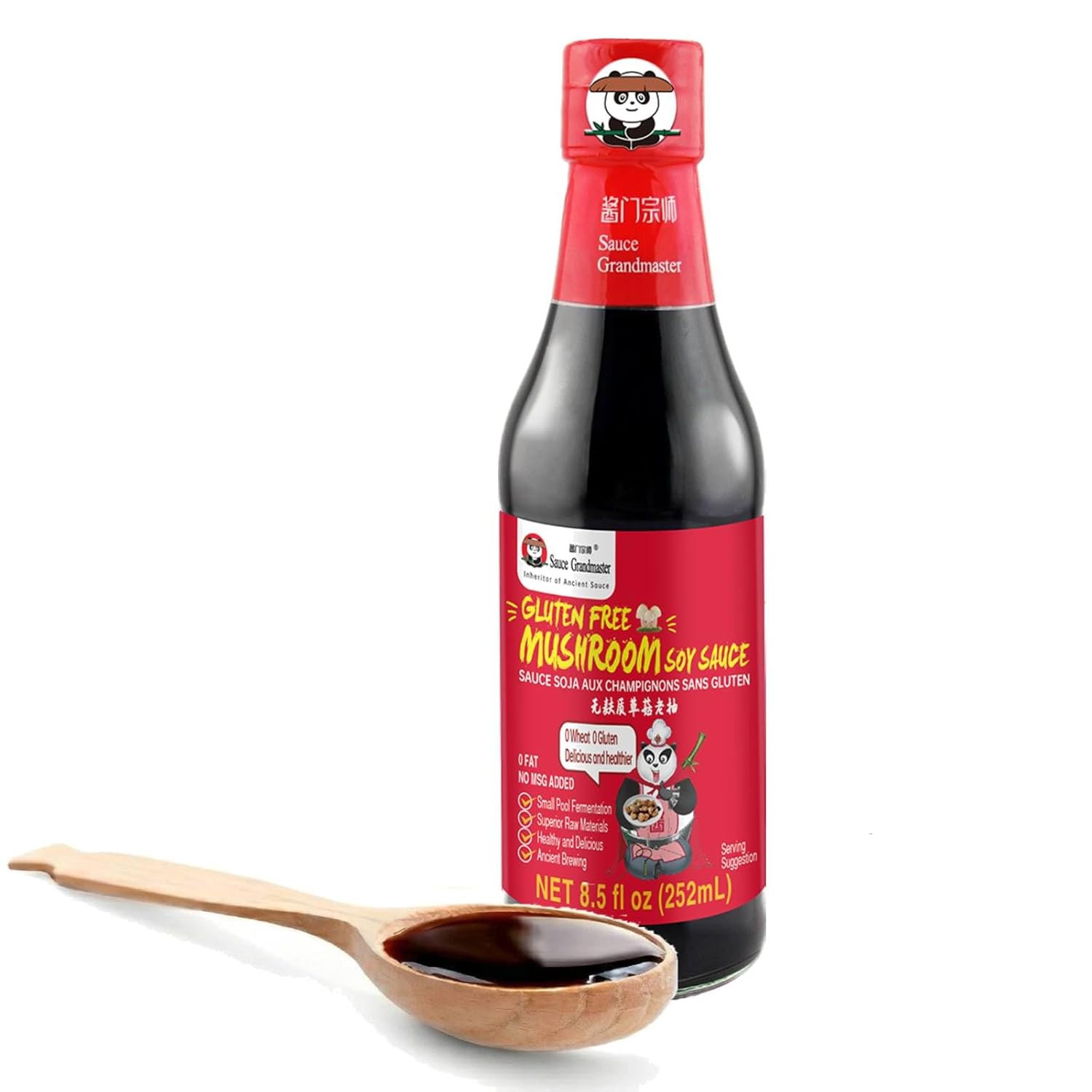 61vGbkxiLjL._SL1500_.jpg Premium Gluten-Free Mushroom Dark Soy Sauce | Earthy Umami Upgrade | Naturally Brewed, Non-GMO, Wheat-Free, No MSG | Perfect for Stir-Fries, Braising & Glazes (8.5 fl oz, 1 Pack) - - Image 1